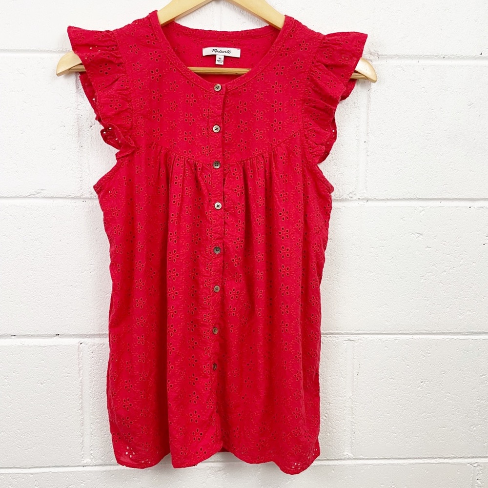 Madewell Red Peplum Top